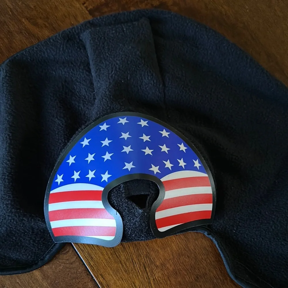 Patriotic Kids Face Mask with Black Fleece